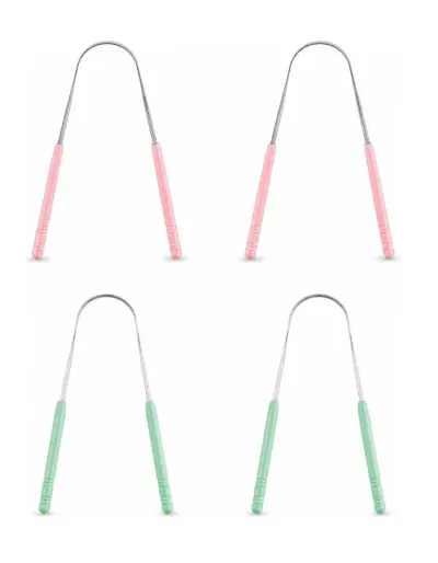 Pack 4 Limpiador De Lengua Acero Inoxidable Raspador Kit
