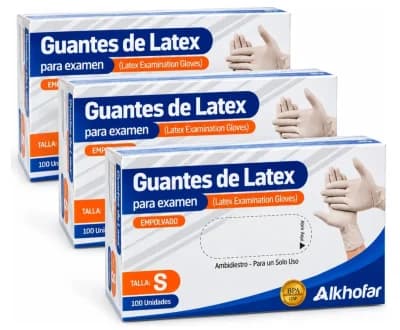 Guantes Látex Alkhofer Pack 3 Cajas (300 Und)